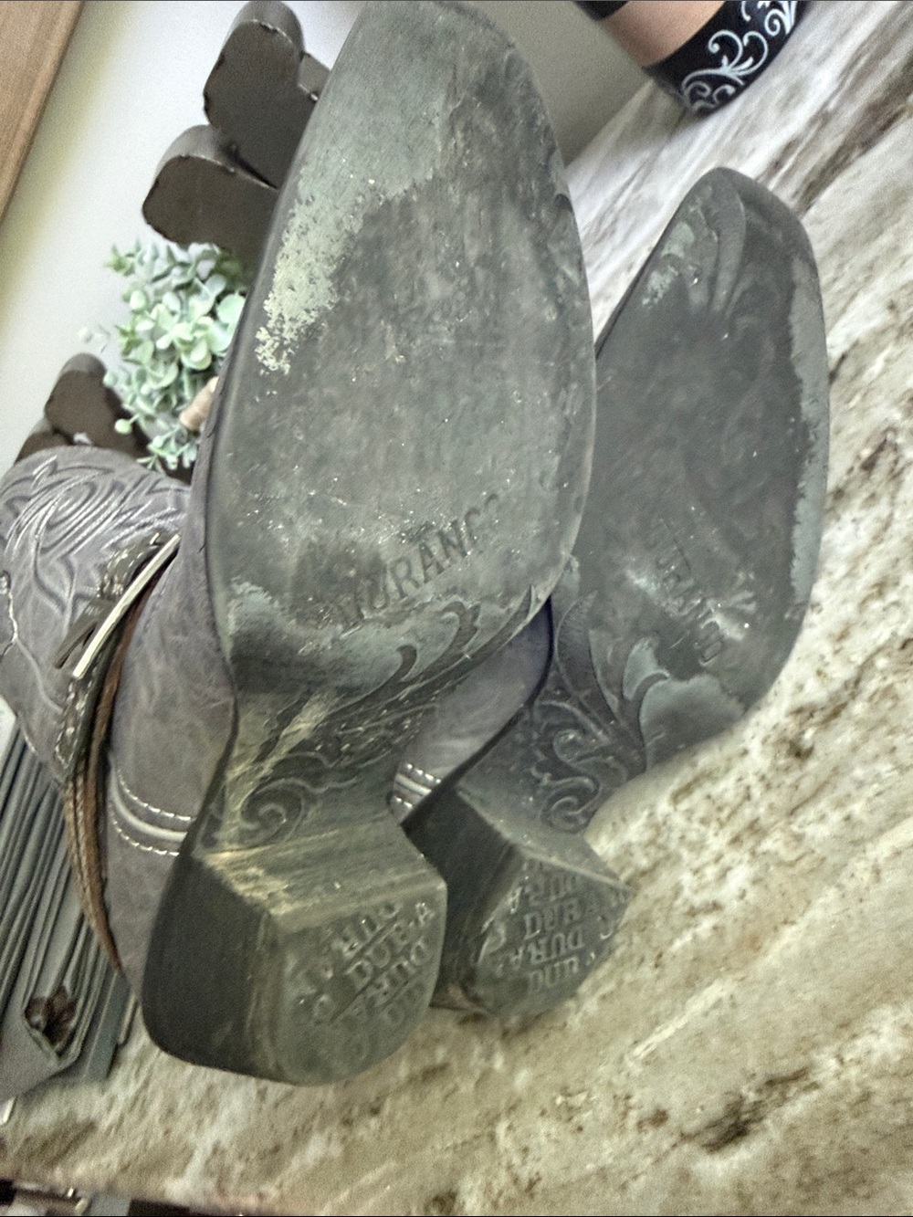 Durango Gray Western Harness Boots with Star Strap - Picture 6 of 9